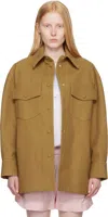 Stella Mccartney Alter Faux-suede Overshirt In Brown