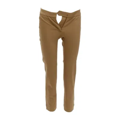 Pre-owned Stella Mccartney Tan Brown Cotton Blend Stretchy Cropped Pants It38 Xs