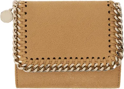 Stella Mccartney Tan Falabella Small Flap Wallet In Brown