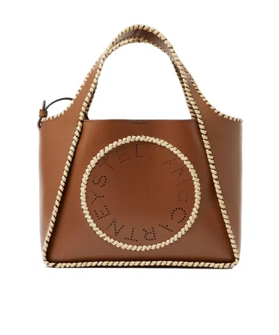 Stella Mccartney Tan Logo Crossbody Tote Bag In Brown
