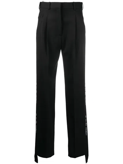 Stella Mccartney Tape Detail Straight Trousers In Black