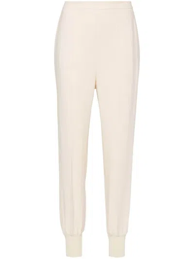 Stella Mccartney Tapered-leg Jogger Trousers In Blanco