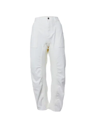 Pre-owned Stella Mccartney Tapered-leg Jeans In White