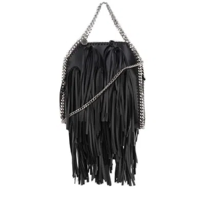 Stella Mccartney Tassel Detailed Mini Falabella Tote Bag In Black