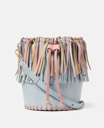 Stella Mccartney Tassel Fringe Bucket Bag In Gray