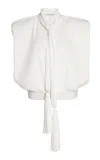 Stella Mccartney Tasseled Plunging Sleeveless Top In White
