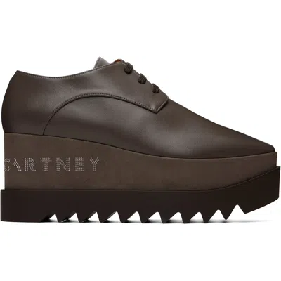 Stella Mccartney Taupe Elyse Platform Derbys In Brown