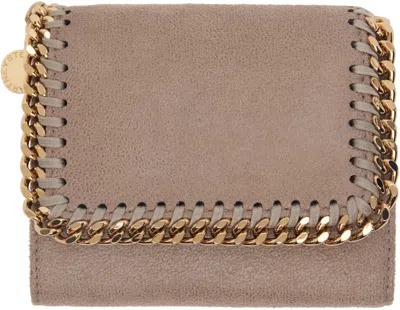 STELLA MCCARTNEY TAUPE FALABELLA SMALL FLAP WALLET