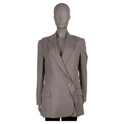 Pre-owned Stella Mccartney Taupe Grey Wool 2020 Rylee Blazer Jacket 38 Xs In Gray