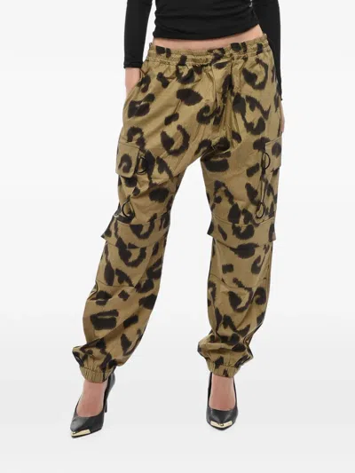 Stella Mccartney Taylor Animal-print Cargo Pants In Brown