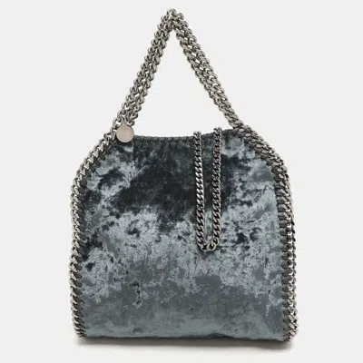 Pre-owned Stella Mccartney Teal Velvet Mini Falabella Tote
