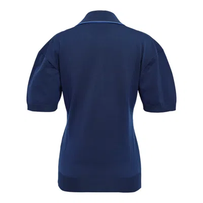 Stella Mccartney Technical Knit Polo In Blue