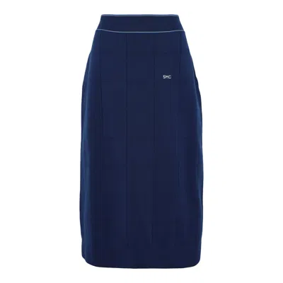 Stella Mccartney Technical Knit Skirt In Blue