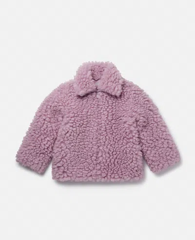 Stella Mccartney Faux Shearling Coat In Light Purple