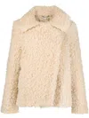Stella Mccartney Oversized Teddy Coat In Neutrals