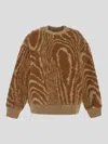 Stella Mccartney Brown Stripe Sweater In Camel-cream