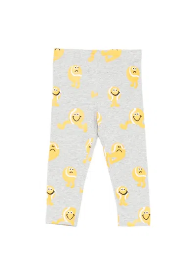 Stella Mccartney Babies' Tennis Ball-print Jersey Leggings In Gray