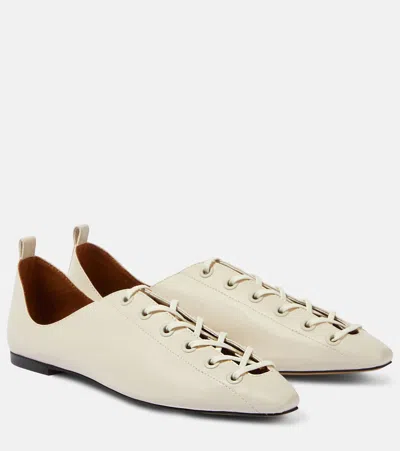 Stella Mccartney Terra Lace-up Flats In Neutral