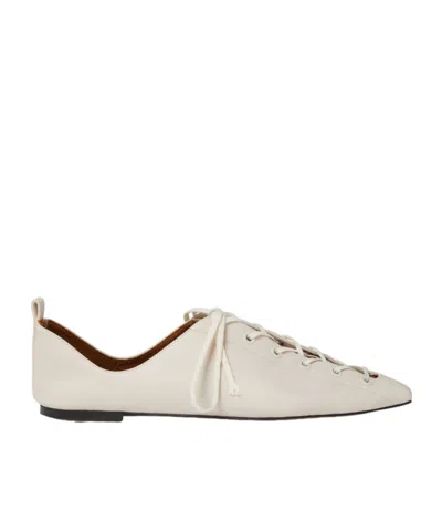 Stella Mccartney Terra Pointed Lace-up Shoes In Nude