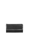 Stella Mccartney Textured Black Bag With Chain Trim And Flap Closure