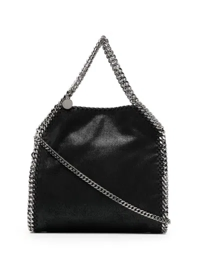 STELLA MCCARTNEY TEXTURED BLACK BAG WITH SILVER CHAIN ACCENTS