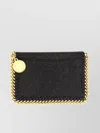 Stella Mccartney Textured Chain Detail Card Holder In Black