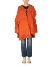 Stella Mccartney Textured Knit Jacket With Single Hook Closure In Maroon