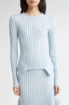Stella Mccartney Textured Knit Rib Sweater In Blue