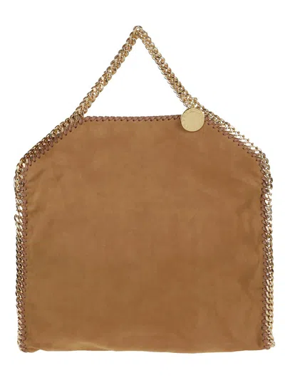 Stella Mccartney Textured Polyester Crossbody Bag With Chain Strap In Brown