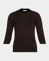 Stella Mccartney Textured Snake Jacquard Elbow-sleeve Top In Multi