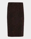 Stella Mccartney Textured Snakeskin Jacquard Wool Blend Midi Skirt In Multi