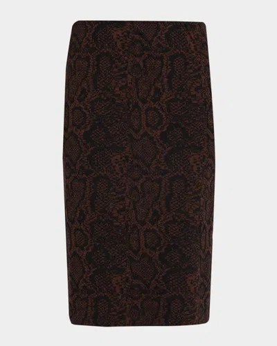 STELLA MCCARTNEY TEXTURED SNAKE JACQUARD PENCIL SKIRT