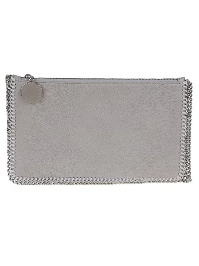 Stella Mccartney Textured Surface Clutch In Grey