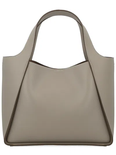 Stella Mccartney The Falabella Mini Faux Brushed-leather Shoulder Bag In Gray