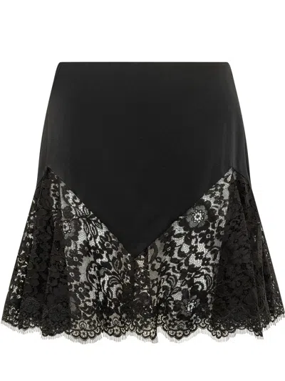 Stella Mccartney Thece-trimmed Skirt In Black