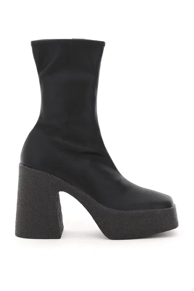 Stella Mccartney Black Skyla 120 Platform Vegan Leather Ankle Boots
