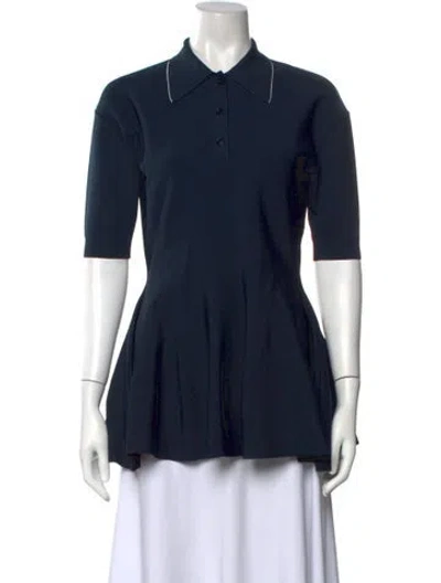 Pre-owned Stella Mccartney Three-quarter Sleeve Polo In Blue