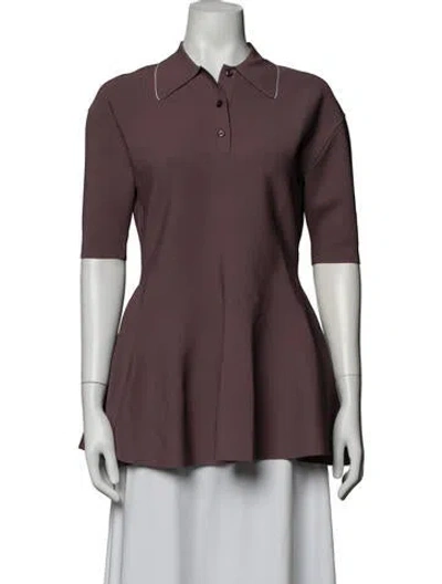 Pre-owned Stella Mccartney Three-quarter Sleeve Polo In Purple