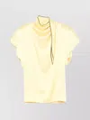 Stella Mccartney Tie Detail Draped Neckline Satin Dress