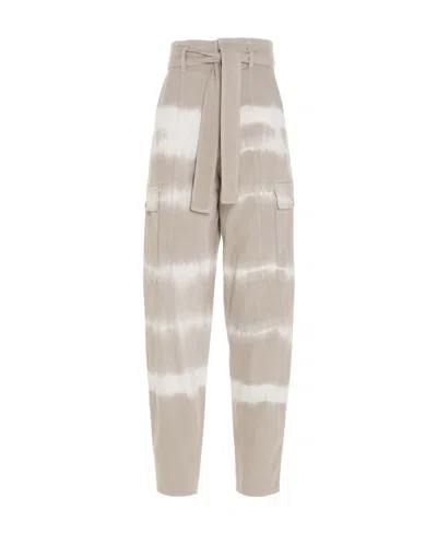 Stella Mccartney Tie-dye Belted Tapered Jeans In Nude