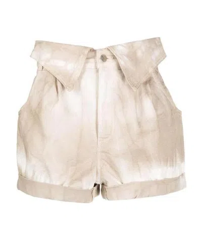 Stella Mccartney Tie-dye Denim Shorts In Nude