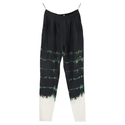 Stella Mccartney Tie-dye Printed Pants In Black Silk