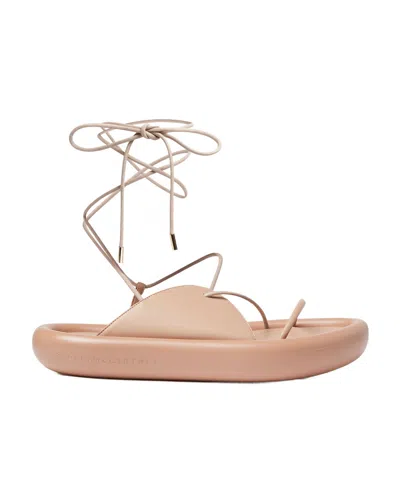 Stella Mccartney Tie Flat Sandals In Nude