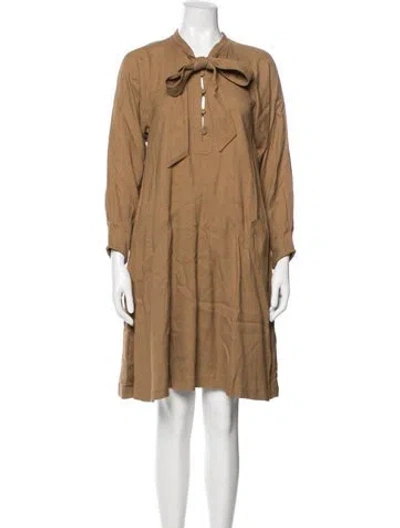 Pre-owned Stella Mccartney Tie Neck Knee-length Dress In Brown