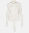 Stella Mccartney Tie-neck Satin Blouse In White