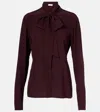Stella Mccartney Tie Silk-chiffon Shirt In Burgundy