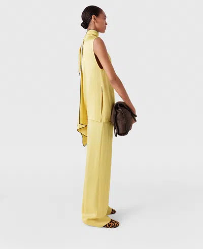 Stella Mccartney Tie Neck Top In Chamomile