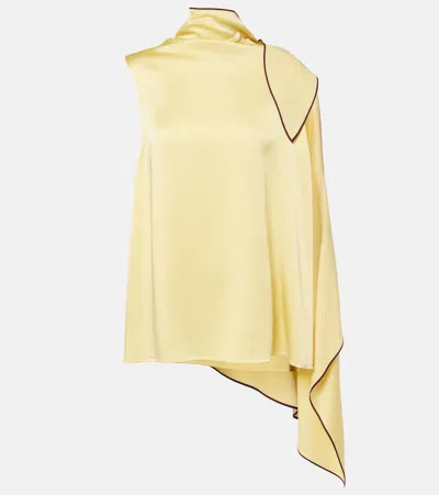 Stella Mccartney Tie-neck Top In Yellow