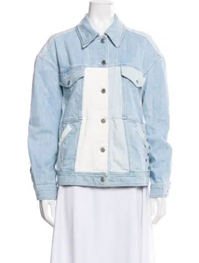 Pre-owned Stella Mccartney Tie-dye Print Denim Jacket In Blue