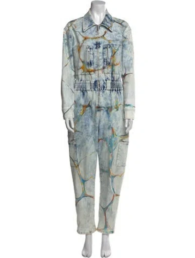 Pre-owned Stella Mccartney Tie-dye Print Jumpsuit In Blue